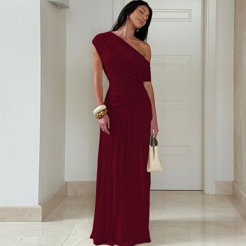 Mano™| Elegant One Shoulder Evening Bodycon Maxi Dress