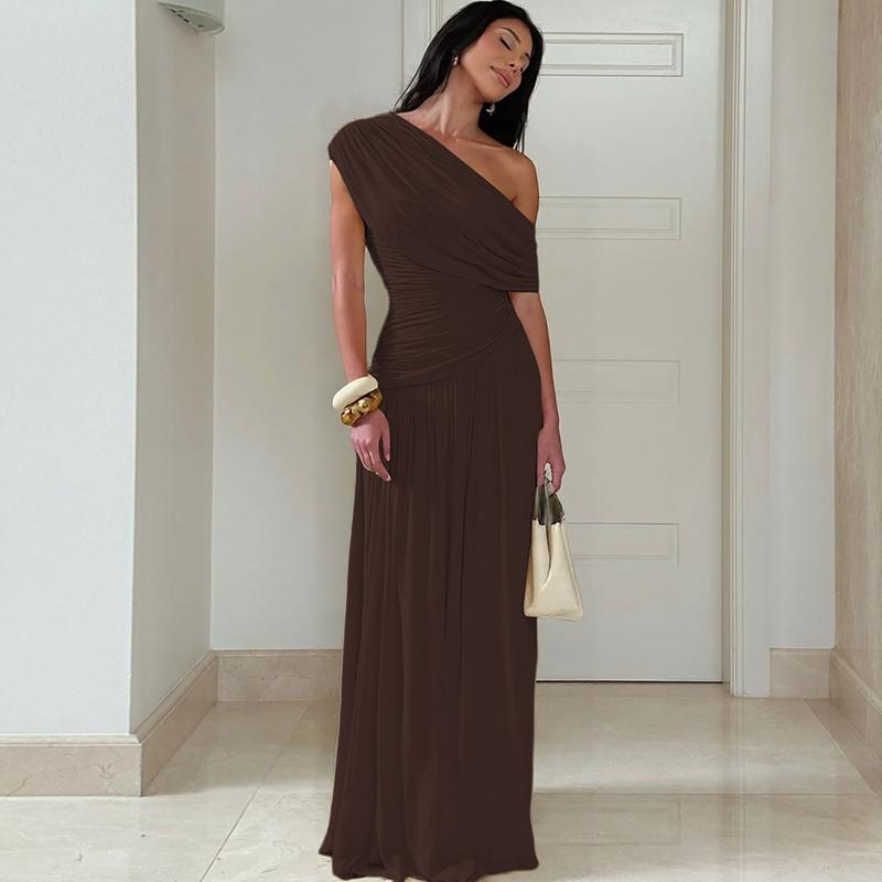 Mano™| Elegant One Shoulder Evening Bodycon Maxi Dress