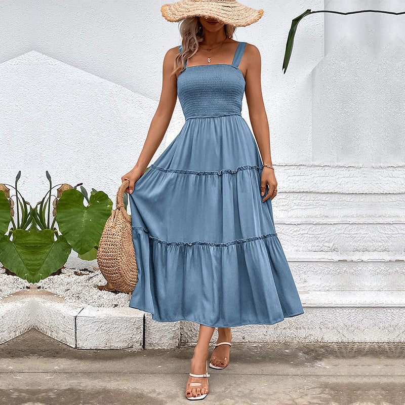 Fiorelle™ | Vintage Frill Hem Shirred Backless Sundress